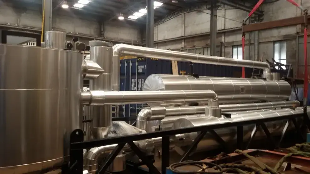 Tubagens industriais instaladas em pavilhão